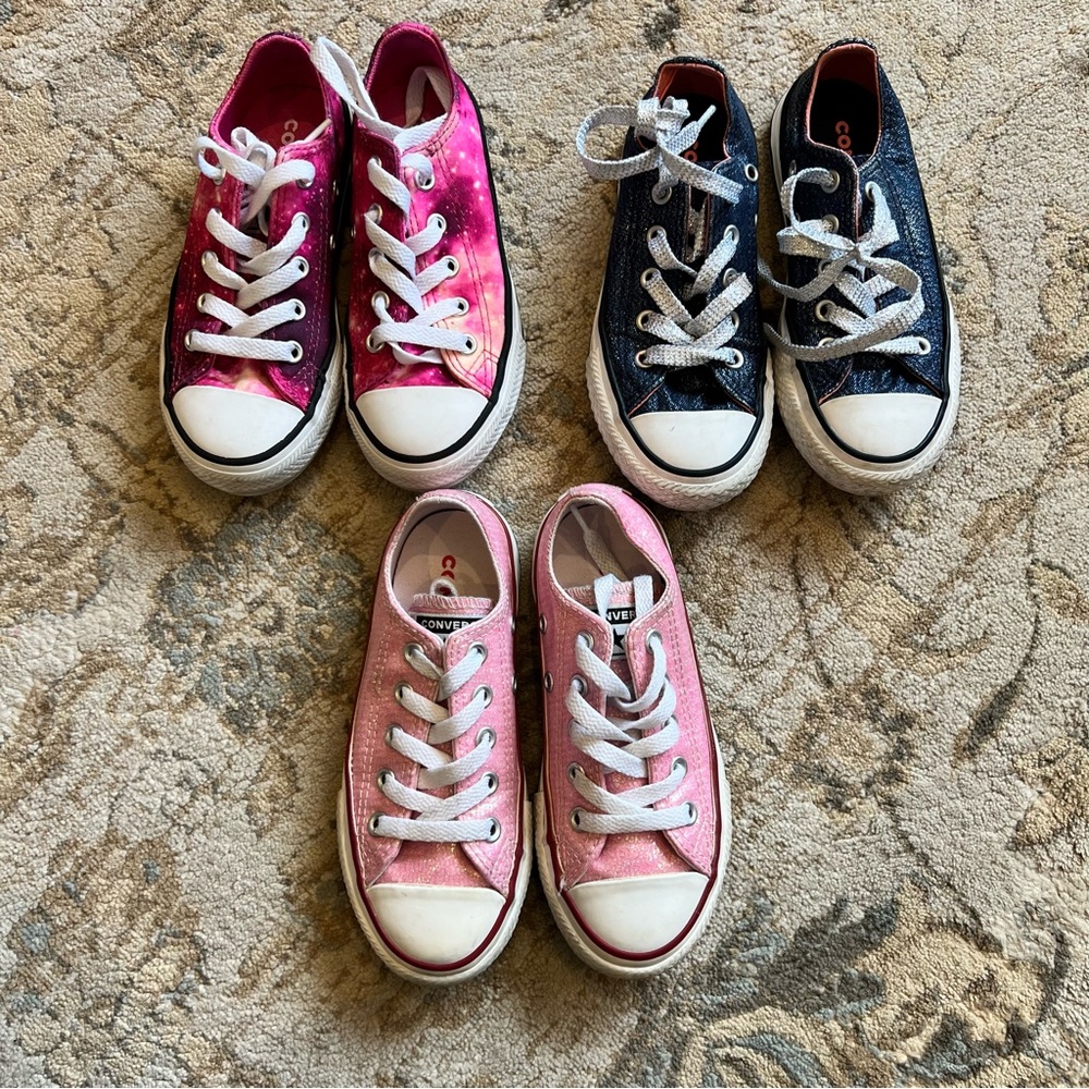 Converse Kids' Pink and Black Sneakers